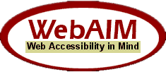 The WebAIM logo from 1999.