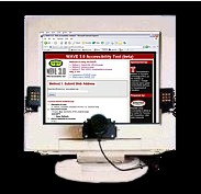 a computer monitor with eye tracking hardwardware installed