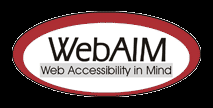 WebAIM logo with a white background behind the text, making it readable, and a black background around the outer edges