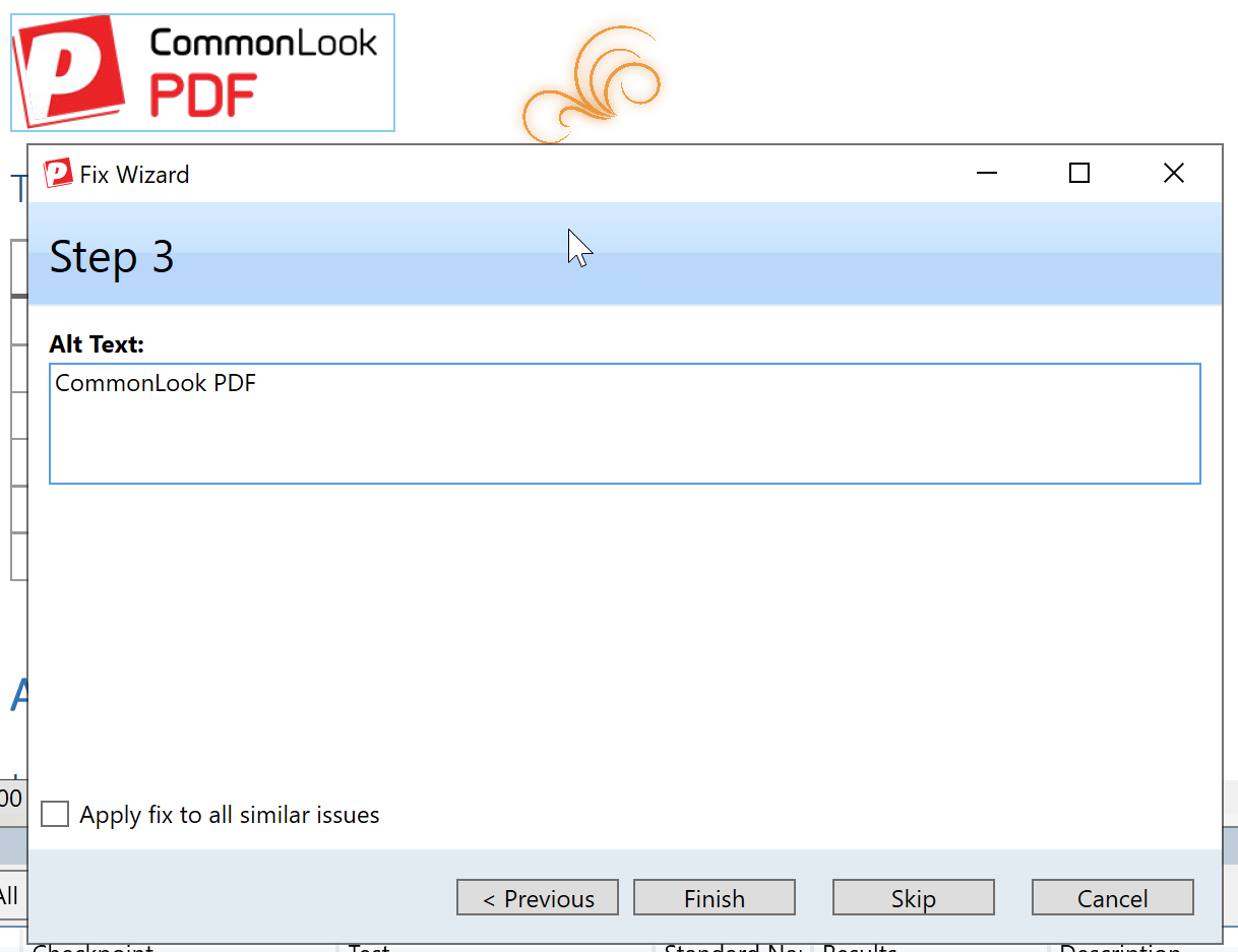 Fix Wizard dialog to add alt text