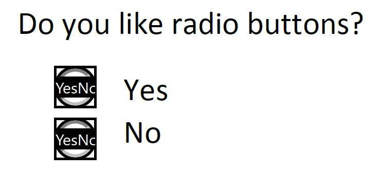 Screenshot of two radio buttons that neatly cover the original circles