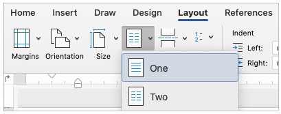 distribute columns evenly word for mac 2017