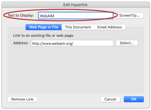 how to undo a hyperlink in word on a mac