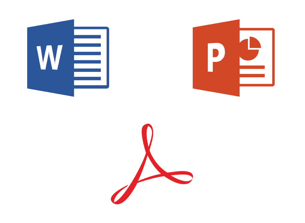 Word, PowerPoint, & Acrobat logos